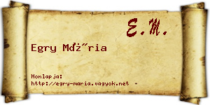 Egry Mária névjegykártya